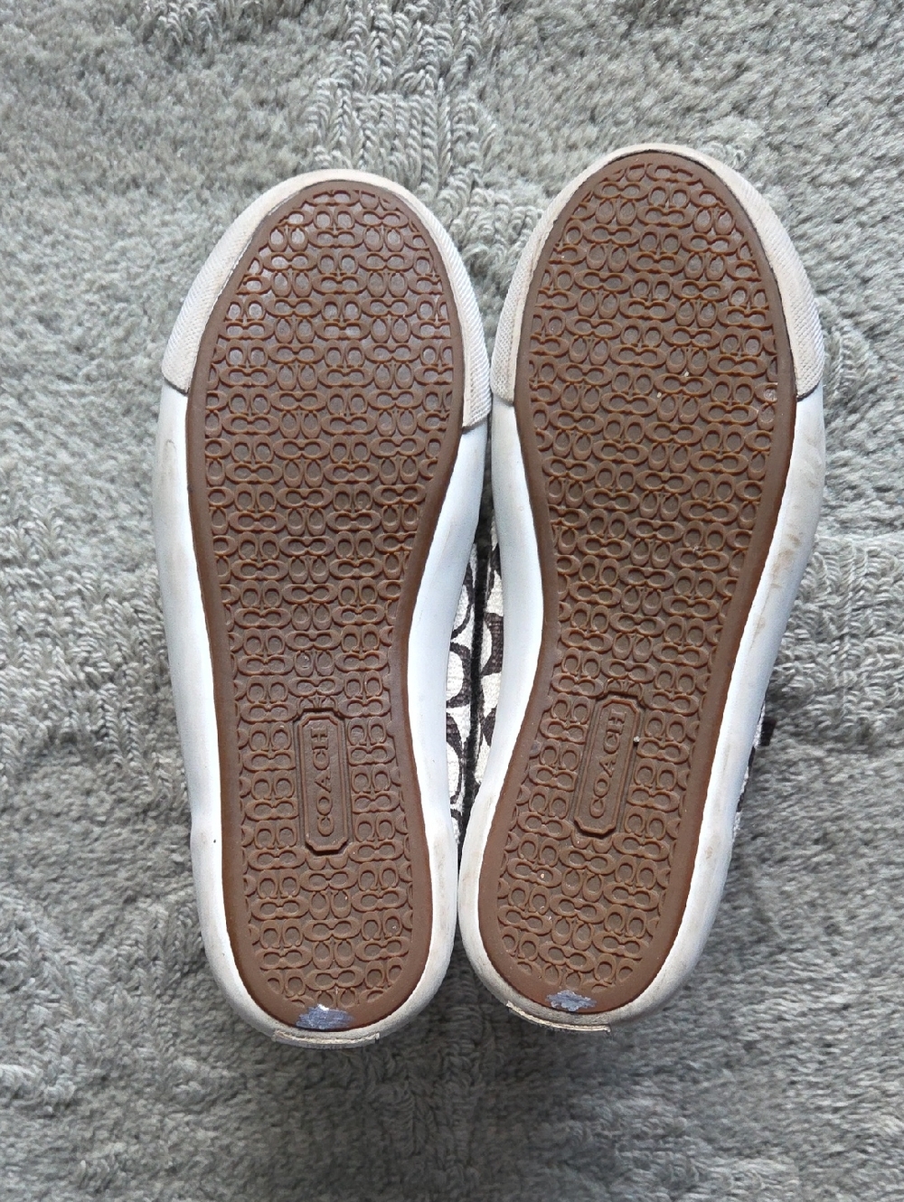 Coach Brown & Ivory Barrett Canvas Signature Sneakers Size 7.5 B - Picture 12 of 15